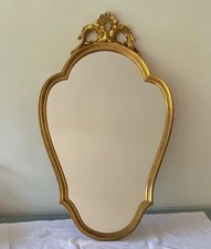 Joli MIROIR Ovale de Style LOUIS XV Encadrement Résine Façon Bois Doré 