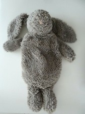 E5- DOUDOU PELUCHE ETAM LAPIN GRIS NEZ ROSE RANGE PYJAMA BOUILLOTTE 36 cm - TBE
