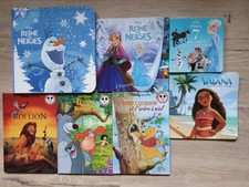 Lot 7 Livres Disney Reine des neige Vaiana Roi Lion Winnie L'ourson TBE