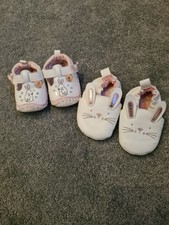 Bébé Fille Chaussons 6/12 MOIS et 0/3 Mois Chaussures/suivant Mothercare. très bon
