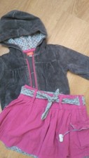 ensemble Fille jupe + gilet à capuche assorti 3 /4 ans - Marèse