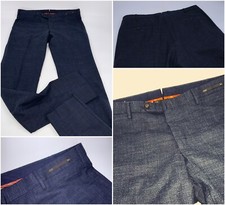 PT01 Super Slim Pantalon 38 sans Ourlet Bleu Laine Lycra Coton Plat Neuf Ygi