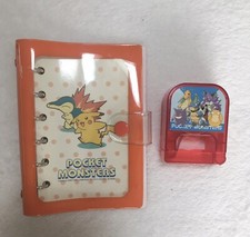 Pokemon Pocket Monsters Tape Sticker Dispenser Vintage RARE Orange Notebook READ