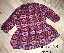 Marese 18 MOIS Fille: Robe Rose Bleue  Hiver TBE