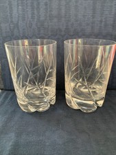 2 VERRES A  WHISKY EN CRISTAL SIGNATURE DAUM  MODÈLE BLIGNY H 11 cm