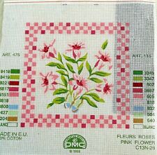 @@@**SUPERBE CANEVAS NEUF DMC 30X30CM AVEC REF. - FLEURS ROSES***@@