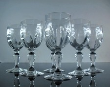ANCIENNES 4+2 VERRES A PIED VERRE SOUFFLE COTES VENETIENS MEISENTHAL ART DECO