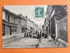 CPA MOURMELON le GRAND Rue de CHALONS Janet Fruitier Stock PNEU PEUGEOT