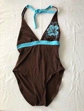 Maillot de bain Femme 3 Suisses Marron Turquoise T.38 VFSV025