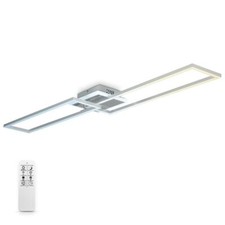 Plafonnier LED 40W pivotant CCT variateur minuterie veilleuse télécommande alu 