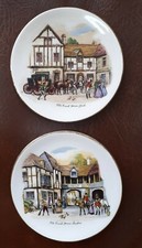 Rétro Vintage Liverpool Road pottery mini plaques PIN plats-Coach maisons X 2