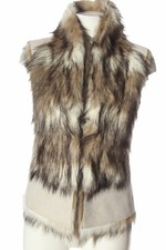 ZARA BASIC Gilet en fourrure Dames T 38 blanc cassé style décontracté