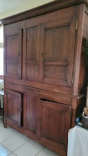 Meuble buffet 2 corps vaisselier ancien bois massif foncé très bon état