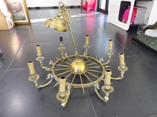 Maison PETITOT signé Lustre Suspension bronze style Directoire Empire Cariatides