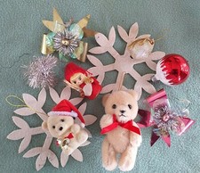  ANCIENNES DÉCORATIONS DE NOËL ÉTOILE OURS BOULES FANTAISIES CHRISTMAS 