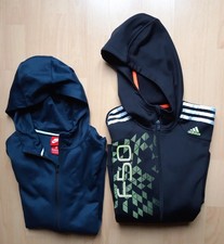 LOT DE 2 GILETS VESTES NIKE & ADIDAS ZIP CAPUCHE ADO GARCON 12 14 ANS MOLLETON