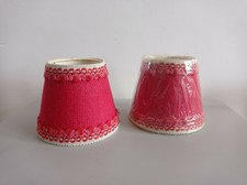 ABAT JOUR RÉTRO VINTAGE NEUF LAMPE CHEVET APPLIQUE TISSU GALON