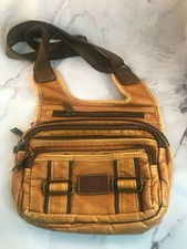 Orange Brown Tan Cuir Cross Corps Sac Messenger longue sangle zips 8 compartiments