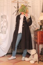 Magnifique manteau Les Ours, velours gris anthracite, doublé, état neuf, TS