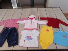 Lot de 7 vêtements fille été 1 an ( Body, T.shirt, Jeans, Veste) 