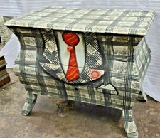 Indien Handmade Poitrine De 1 Tiroirs en Bois Peint Table Clair Table de Chevet