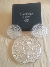 Set de Dessous de plat et 2 dessous btle en cristal Boheme , TBE