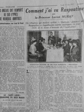 1917 E RASPOUTINE REBOUTEUX APOTRE SOIREE MYSTIQUE DAMES COUR 