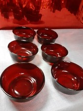 Lot de 6 Bol  ou ramequins Arcoroc Ruby Red Vintage Rouge cristal d arques 