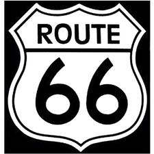 Sticker Route 66 de 5x5cm à 30x30cm, Tailles et Coloris Divers (LOG002)