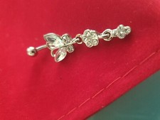 Butterfly Belly Bars Drop Body Piercing Nombril Anneau Cristal de grosses