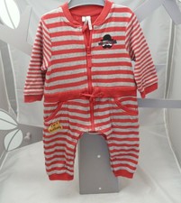 Orchestra combinaison manche longue grise rayée rouge bébé garçon 6 mois
