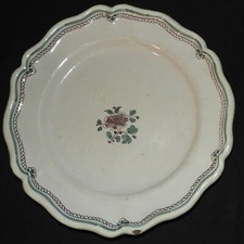 K] Plat ancien 18-19ème Faïence du Sud-Ouest / Samadet - Bordeaux ? (28 cm)