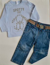 OBAIBI / OKAIDI Ens. 3 pièces : pantalon, pull & ceinture pour garçon 18/23 mois