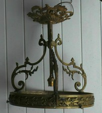 lustre ART DECO bronze pour recevoir une coupe , une vasque  muller degue