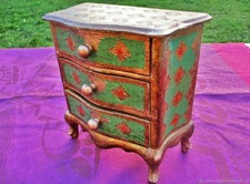 Commode bois ancienne miniature pour décorations et bijoux Florence Antique mini