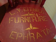 Paint Decorated Wood Salesman Sample "Eitnier" Advertising Chair, Ephrata (Pa)