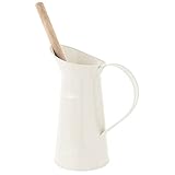 Gelco Pot à Balai, Métal et Bois, Ivoire, 20,5 x 12,5