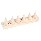 nbeads 6 Pcs Cône Présentoir en Bois avec Plateau Presentoir,