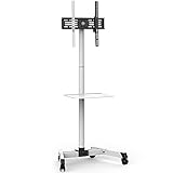 FITUEYES Support TV roulettes Blanc pour Ecran de 32