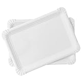 Lot de 20 Plateaux en Carton Blanc - Plateaux de Présentation