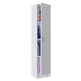 Armoire polyvalente, 1 porte, colonne, finition blanc