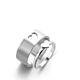 Simsly 2 pièces Couples Bague Coeur Anneaux Mariage