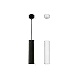 Eurekaled Lampe à suspension de 30 cm à cylindre noir