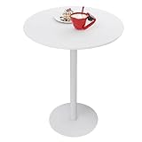 Table ronde avec plateau en fer forgé et base pour