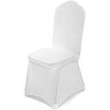 VELPAX 50 Pièces Housses de chaises Blanches - Housses
