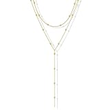 AzureRay Collier en Y pour femmes, Collier Acier Inoxydable