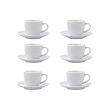 Quid New Renova Lot de 6 tasses avec soucoupe en porcelaine