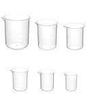 QWORK® 6 Pcs Bécher Gradué en Plastique Transparent