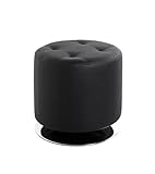 HAKU Möbel Tabouret chromé, Noir, Tissu synthétique