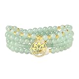 COAI Collier Mala 108 Perles Bracelet Multi-tours Aventurine
